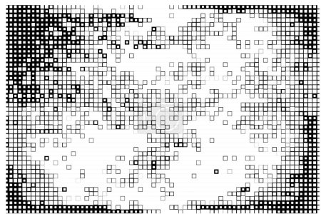 Ilustración de Mosaico negro de cuadrados sobre un fondo blanco - Imagen libre de derechos