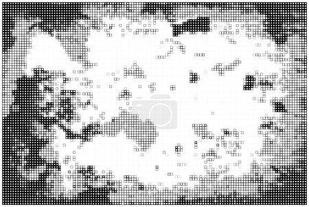 Téléchargez les illustrations : Mosaïque noire de carrés sur fond blanc - en licence libre de droit