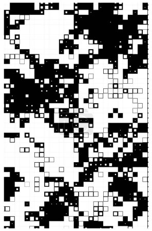 Ilustración de Mosaico negro de cuadrados sobre un fondo blanco - Imagen libre de derechos