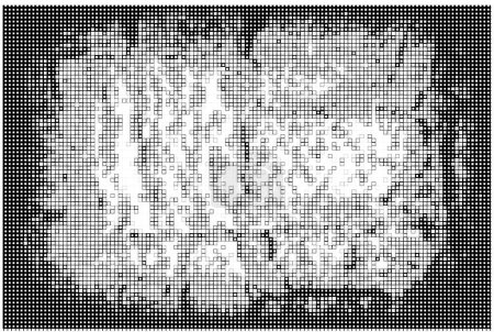 Téléchargez les illustrations : Fond motif pixel noir et blanc - en licence libre de droit