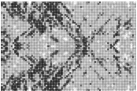 Téléchargez les illustrations : Fond motif pixel noir et blanc - en licence libre de droit