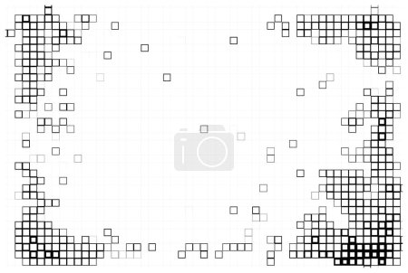 Ilustración de Fondo decorativo en blanco y negro con cuadrados, ilustración vectorial - Imagen libre de derechos