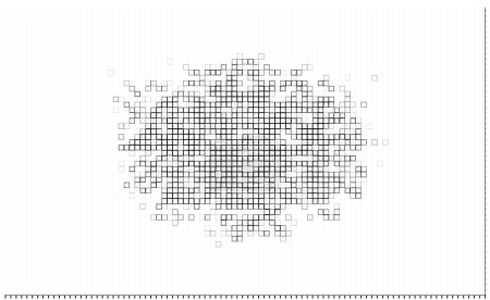 Ilustración de Pixel mosaico basado en el icono cuadrado. fondo abstracto blanco y negro textura - Imagen libre de derechos