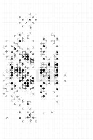 Illustration for Wallpaper with abstract squares art. black and white pixels - Royalty Free Image