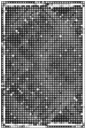 Illustration for Pixel mosaic based on square icon. black and white abstract background - Royalty Free Image