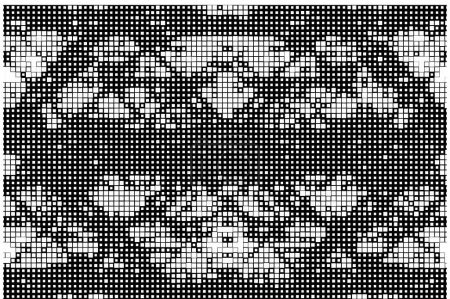 Illustration for Pixel mosaic based on square icon. black and white abstract background - Royalty Free Image