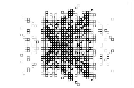 Ilustración de Con pixeles en blanco y negro. fondo de pantalla con cuadros abstractos arte - Imagen libre de derechos