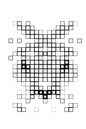 Téléchargez les illustrations : Toile de fond abstraite en mosaïque pixel. fond noir et blanc - en licence libre de droit