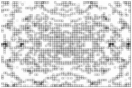 Ilustración de Pixel mosaico basado en el icono cuadrado. fondo abstracto blanco y negro - Imagen libre de derechos