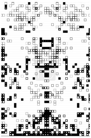 Ilustración de Fondo abstracto en blanco y negro con cuadrados. diseño de ilustración vectorial. píxeles cuadrados. concepto de mosaico - Imagen libre de derechos