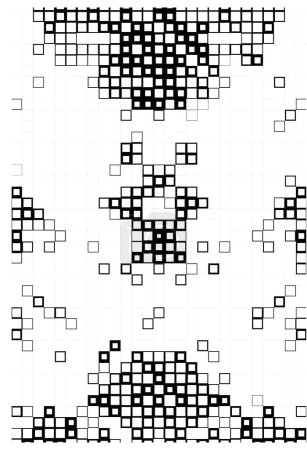 Téléchargez les illustrations : Abstrait fond noir et blanc avec des carrés. illustration vectorielle. pixels carrés. concept de mosaïque - en licence libre de droit