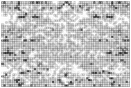 Téléchargez les photos : Abstrait fond noir et blanc avec des carrés. illustration vectorielle. pixels carrés. concept de mosaïque - en image libre de droit