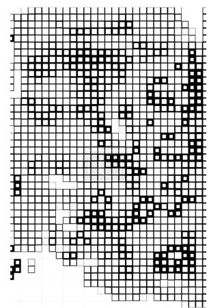 Ilustración de Cartel con píxeles cuadrados. fondo abstracto en blanco y negro - Imagen libre de derechos