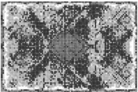 Ilustración de Plantilla con píxeles cuadrados. cartel abstracto en blanco y negro - Imagen libre de derechos