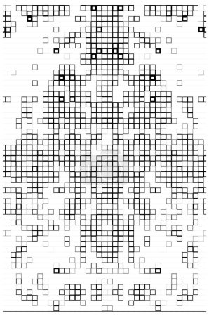 Téléchargez les illustrations : Texture abstraite noir et blanc. surface avec pixels carrés. - en licence libre de droit