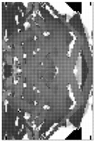 Illustration for Abstract black and white layout. poster with square pixels. - Royalty Free Image