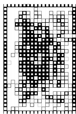 Téléchargez les illustrations : Carrés géométriques abstraits noir et blanc pour le design - en licence libre de droit