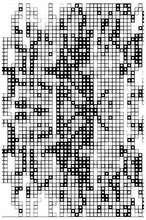 Illustration for Pattern with black and white square pixels. abstract poster - Royalty Free Image