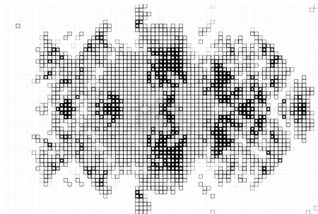 Illustration for Wallpaper with mosaic shapes. abstract black and white illustration - Royalty Free Image