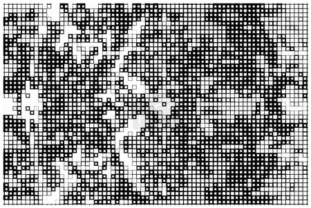 Ilustración de Ilustración abstracta en blanco y negro para espacio de copia. fondo con formas de mosaico - Imagen libre de derechos
