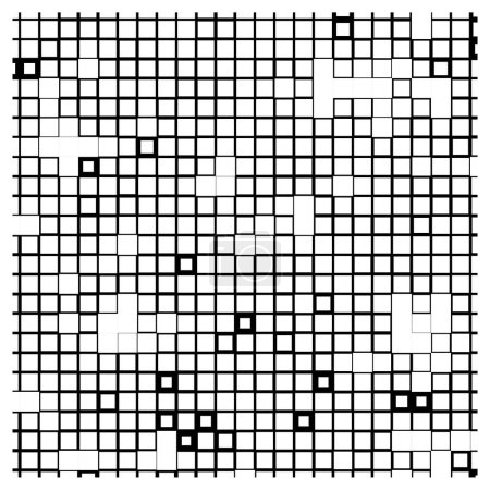 Illustration for Black and white squares and pixels. abstract background - Royalty Free Image
