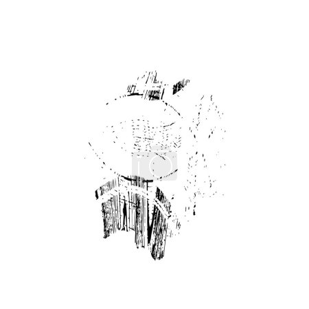 Ilustración de Impresión grunge abstracta sobre fondo blanco, ilustración vectorial - Imagen libre de derechos