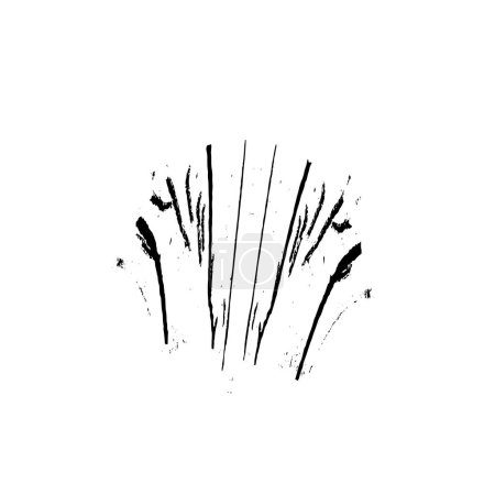 Ilustración de Ilustración vectorial de pinceladas de tinta negra con tinta pintada a mano y negro aislado sobre fondo blanco. elementos de diseño dibujados a mano. - Imagen libre de derechos