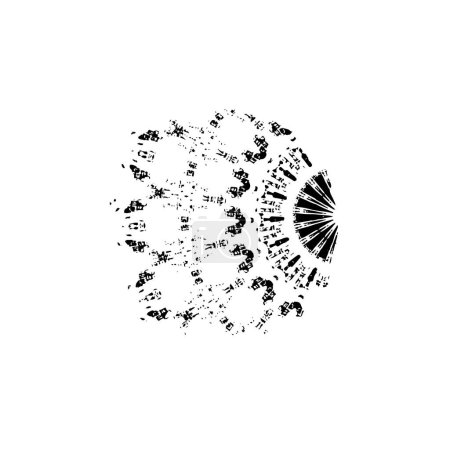 Ilustración de Trazo de pincel de tinta grunge negro sobre fondo blanco - Imagen libre de derechos
