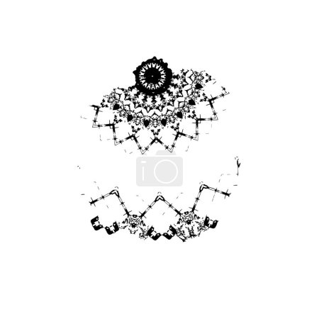 Ilustración de Vector dibujado a mano doodle mandala con patrones florales. - Imagen libre de derechos