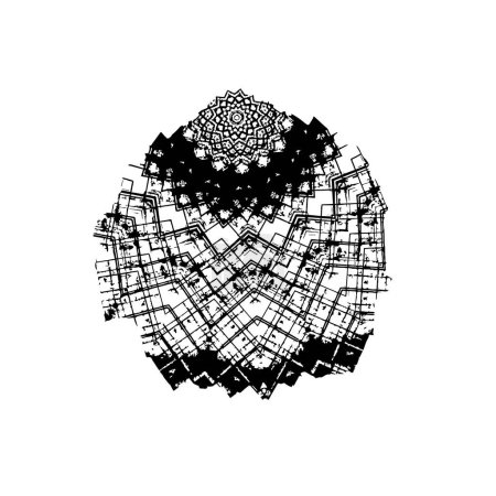Ilustración de Dibujo geométrico oscuro abstracto sobre fondo blanco - Imagen libre de derechos