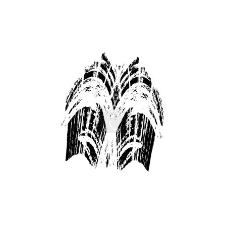 Ilustración de Trazo de cepillo grunge blanco y negro - Imagen libre de derechos