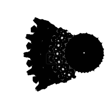 Ilustración de Cepillo blanco y negro aislado sobre fondo blanco. - Imagen libre de derechos