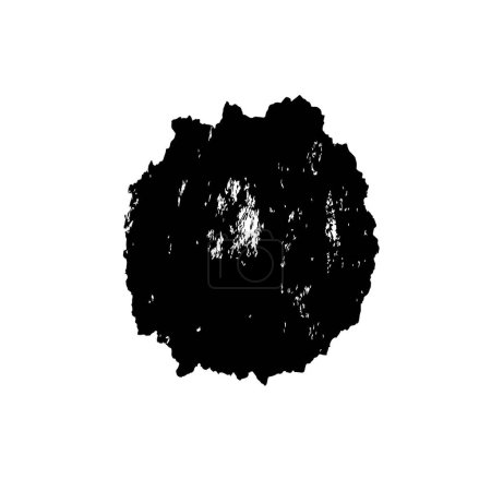 Ilustración de Textura grunge del trazo de cepillo negro aislado sobre fondo blanco - Imagen libre de derechos