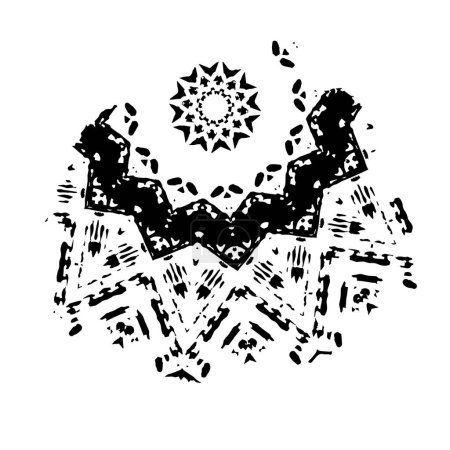 Illustration for Abstract monochrome geometric decorative drawing - Royalty Free Image