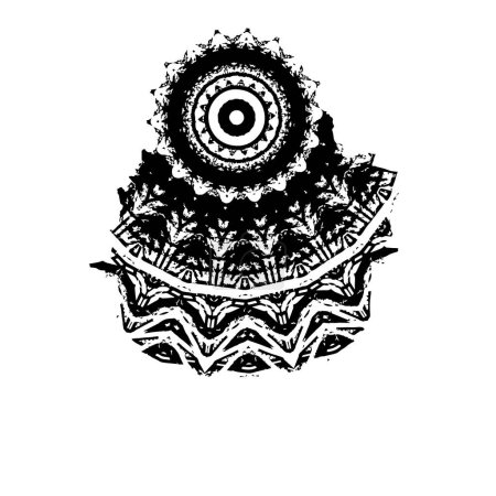 Ilustración de Parte de ornamento étnico tribal redondo, diseño de ilustración vectorial - Imagen libre de derechos