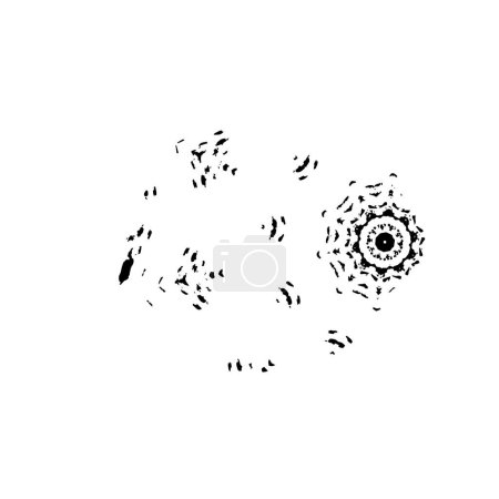 Illustration for Abstract black and white geometric decorative splash drawing - Royalty Free Image