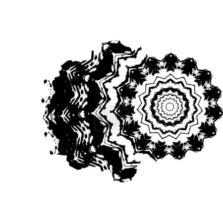 Illustration for Partial mandala geometric print on white background - Royalty Free Image