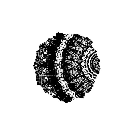 Téléchargez les illustrations : Mandala partiel imprimé géométrique sur fond blanc - en licence libre de droit