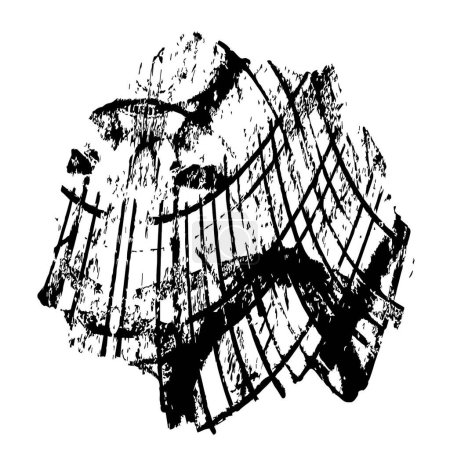 Ilustración de Mancha de tinta negra aislada sobre fondo blanco - Imagen libre de derechos