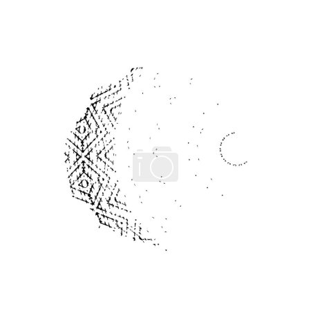 Ilustración de Impresión geométrica mandala parcial sobre fondo blanco - Imagen libre de derechos