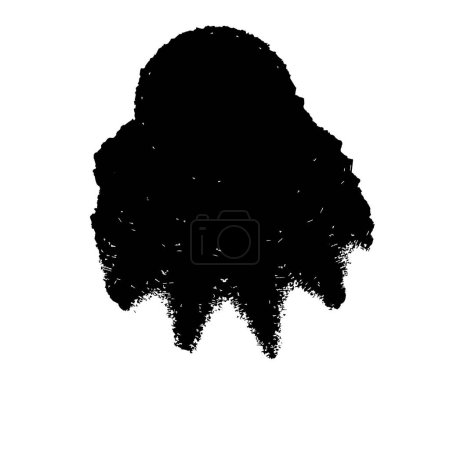 Illustration for Black silhouette of a tree on a white background, vector - Royalty Free Image