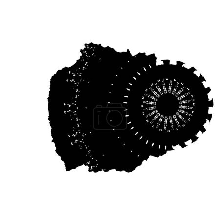 Illustration for 3 d black gears in the form of gears, isolated on white - Royalty Free Image