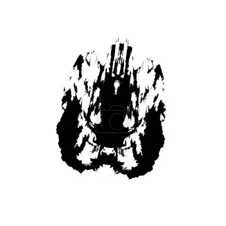 Ilustración de Golpe de tinta negra grunge sobre fondo blanco - Imagen libre de derechos