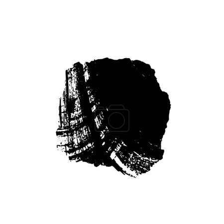 Ilustración de Golpe de tinta negra grunge sobre fondo blanco - Imagen libre de derechos