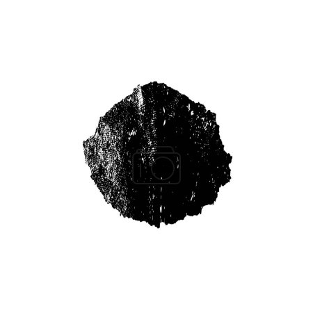 Ilustración de Mancha de tinta negra. elemento pintado a mano abstracto grunge sobre fondo blanco - Imagen libre de derechos