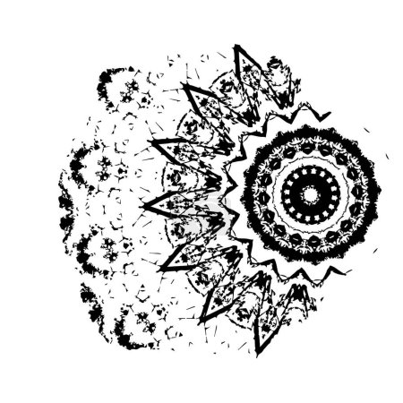 Ilustración de Mandala dibujado a mano. ilustración vectorial de estilo doodle. - Imagen libre de derechos