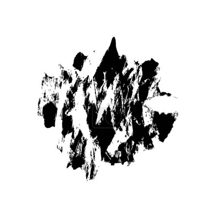 Ilustración de Pinceladas de tinta grunge negro sobre un fondo blanco. - Imagen libre de derechos