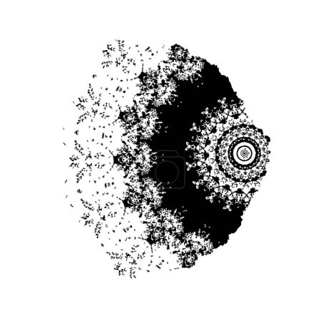 Téléchargez les illustrations : Fond fractal abstrait noir et blanc - en licence libre de droit