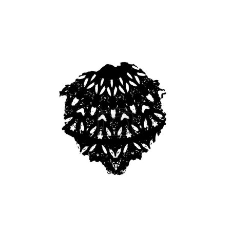 Illustration for Hand drawn vector illustration of a black and white flower - Royalty Free Image