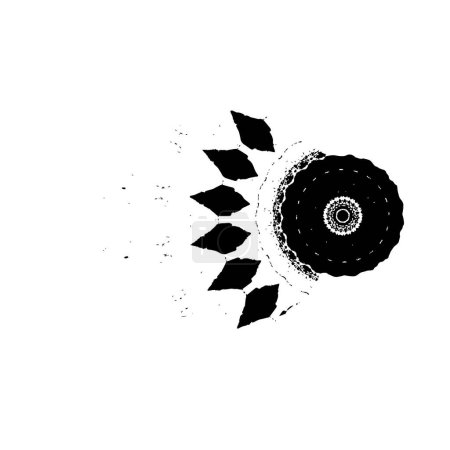 Ilustración de Pincelada de tinta negra aislada sobre fondo blanco - Imagen libre de derechos